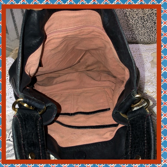 Ellen Tracy Blue Bucket Bag - Picture 4 of 9